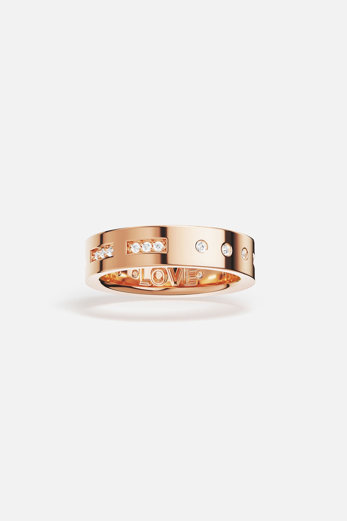APM Morse Ring in rose color, a coded whisper of love.
