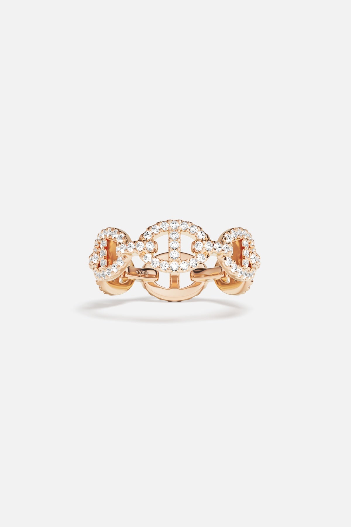 APM Morse Ring in rose color, sparkling links for effortless modern elegance.