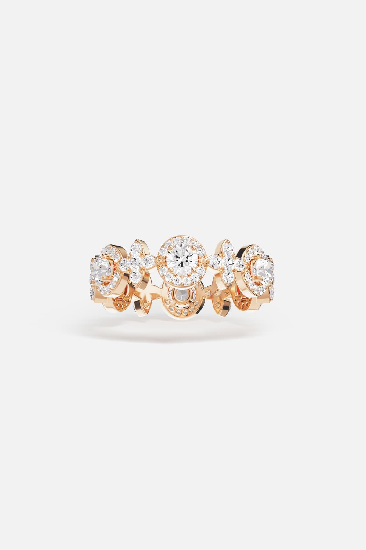 APM Ring in warm rose color, a constellation of brilliance for effortless elegance.