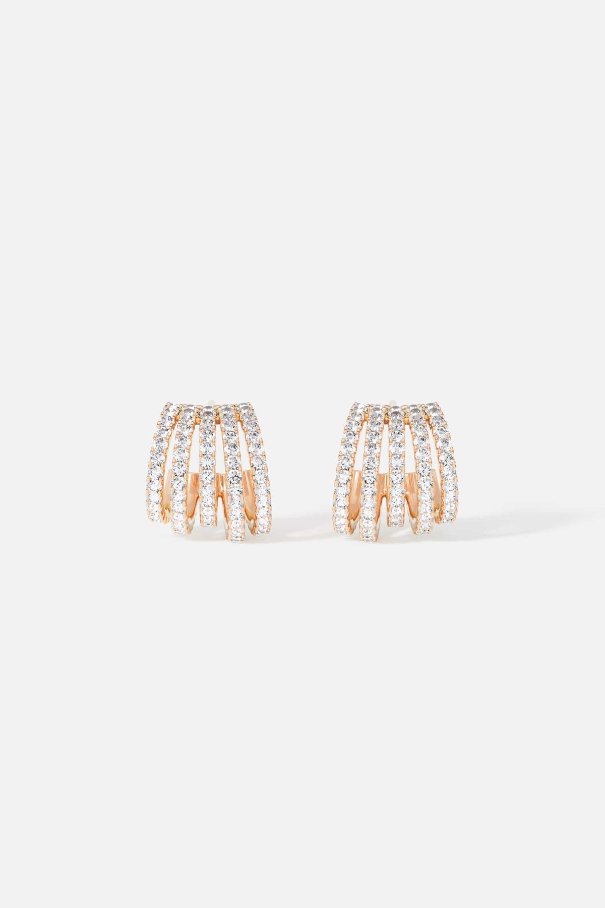 APM Multi-Row Hoop Earrings, a shimmering cascade of light and modern allure.