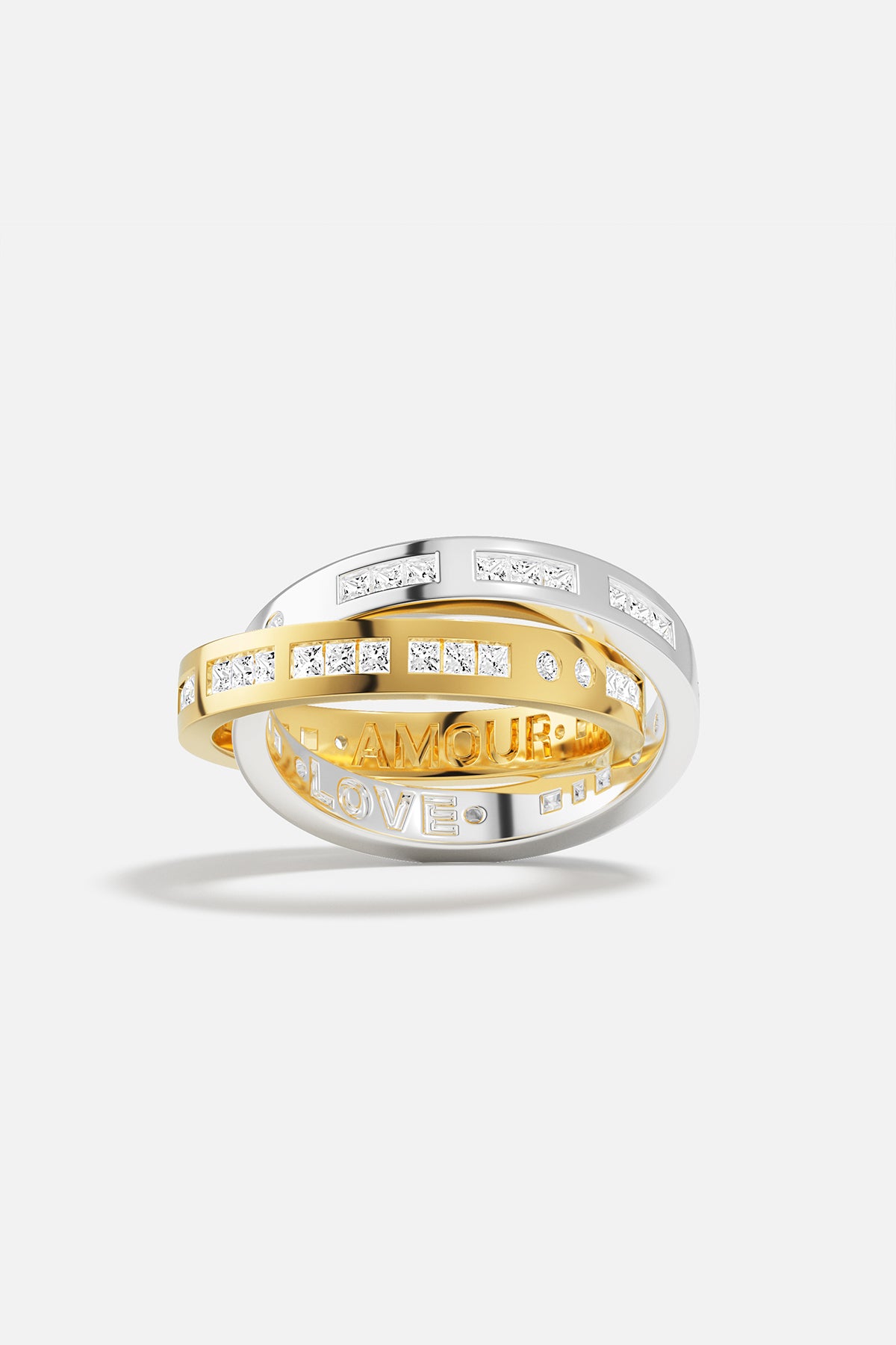 APM Amour Ring, two colors intertwined in a whispered love story.