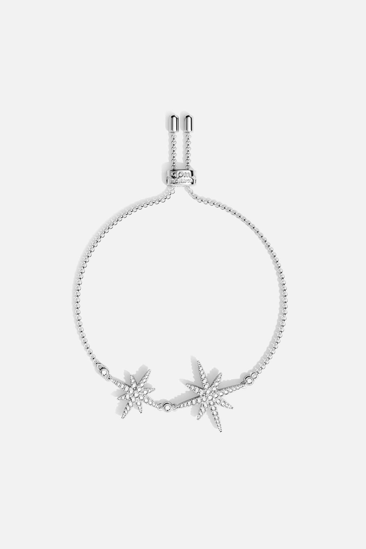 APM Météorites Bracelet, twin stars shimmering in rhodium finish, effortlessly celestial.