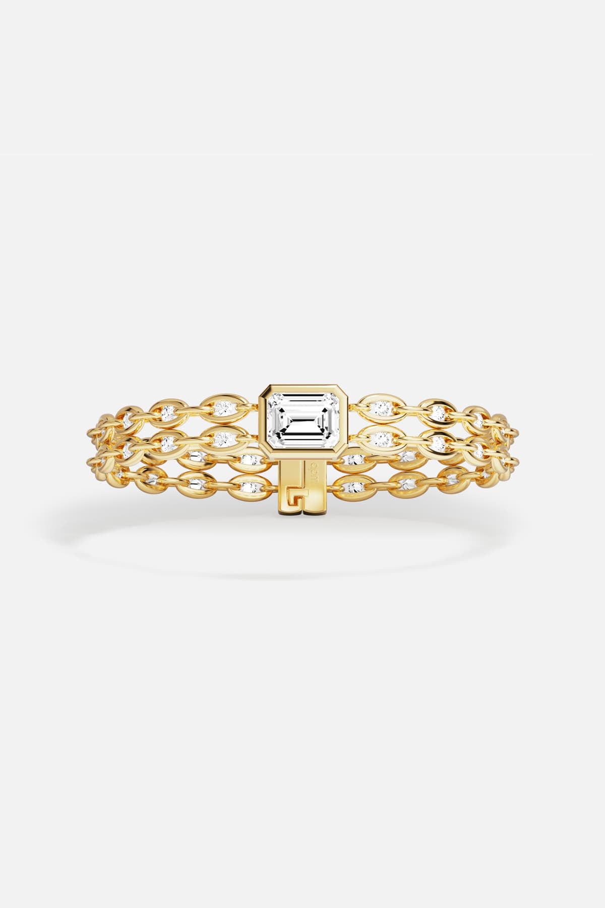 APM Monaco bracelet in golden rhodium finish, a radiant statement of modern elegance.