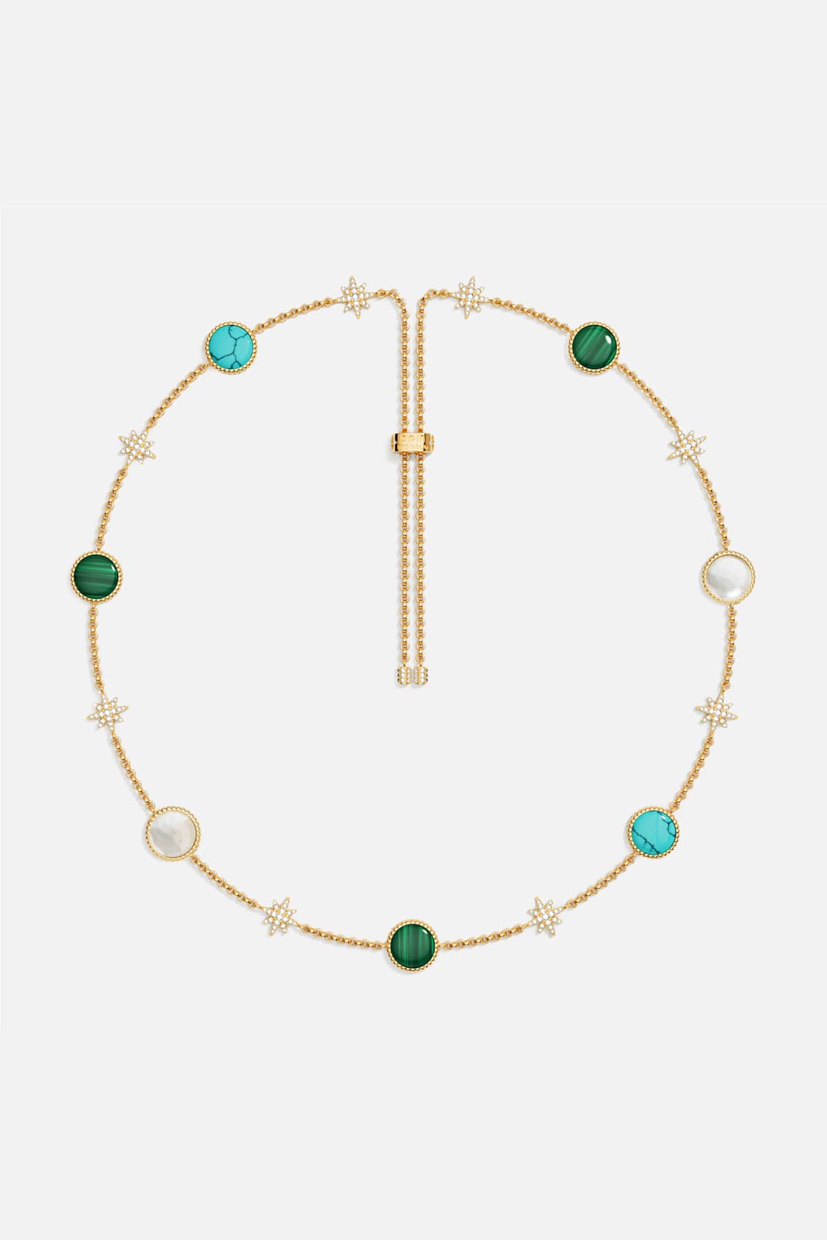 APM Monaco necklace, a celestial dance of stars and ocean-hued colors.
