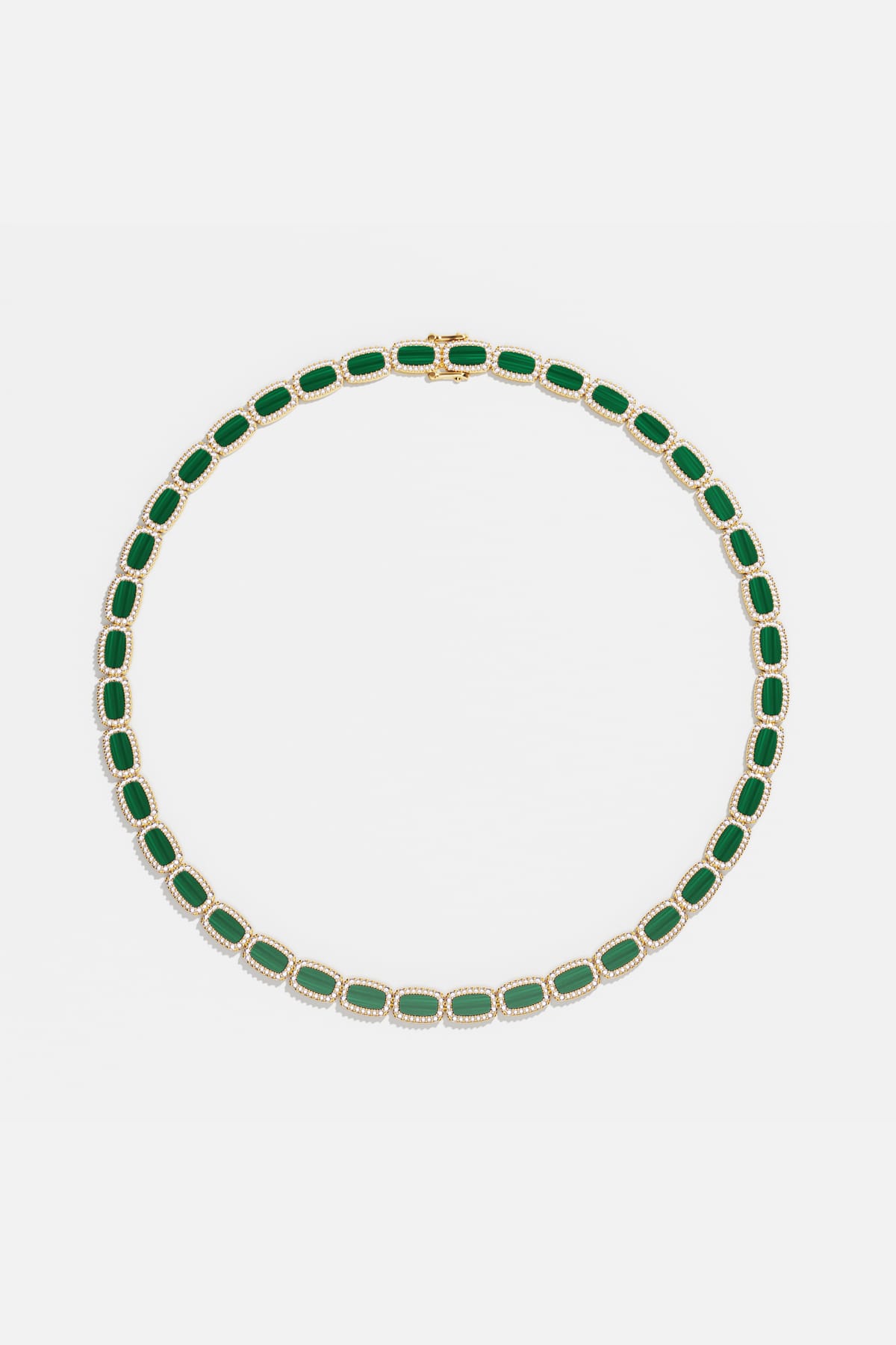 APM Necklace in vivid green, a bold rhythm of contemporary elegance.
