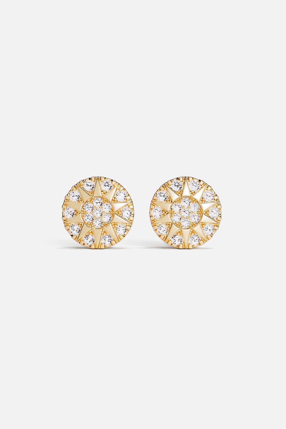 APM Earrings in golden color, a radiant sunburst shimmer for effortless charm.