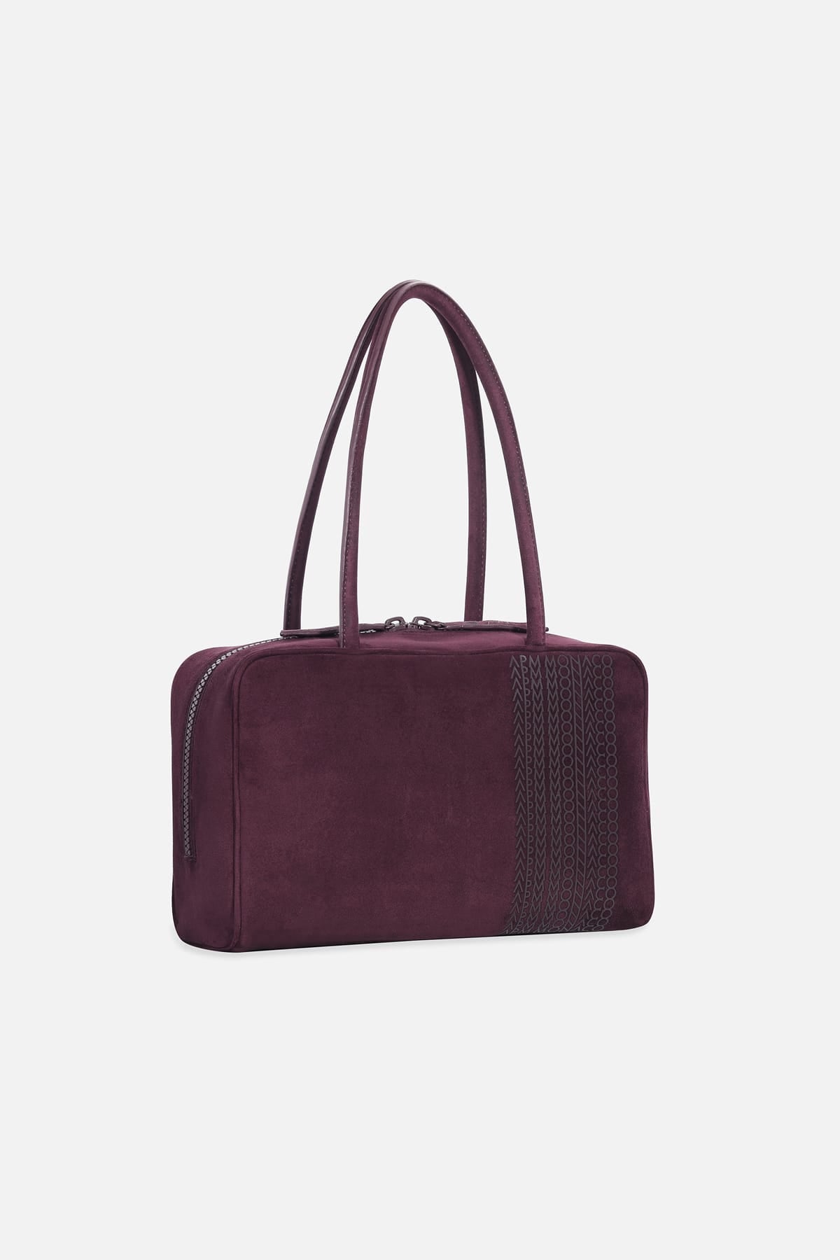 APM Bag in deep plum suede, a quiet statement of modern elegance.