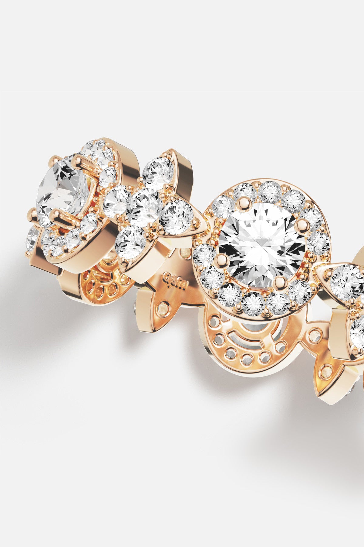 APM Ring in warm rose color, radiant clusters blooming with quiet brilliance.