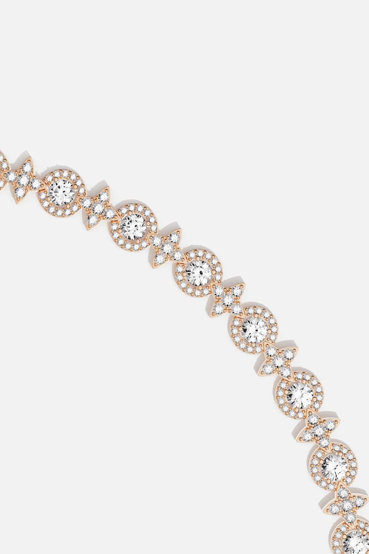 APM Bracelet in rhodium finish, a delicate sparkle of florals and halos.