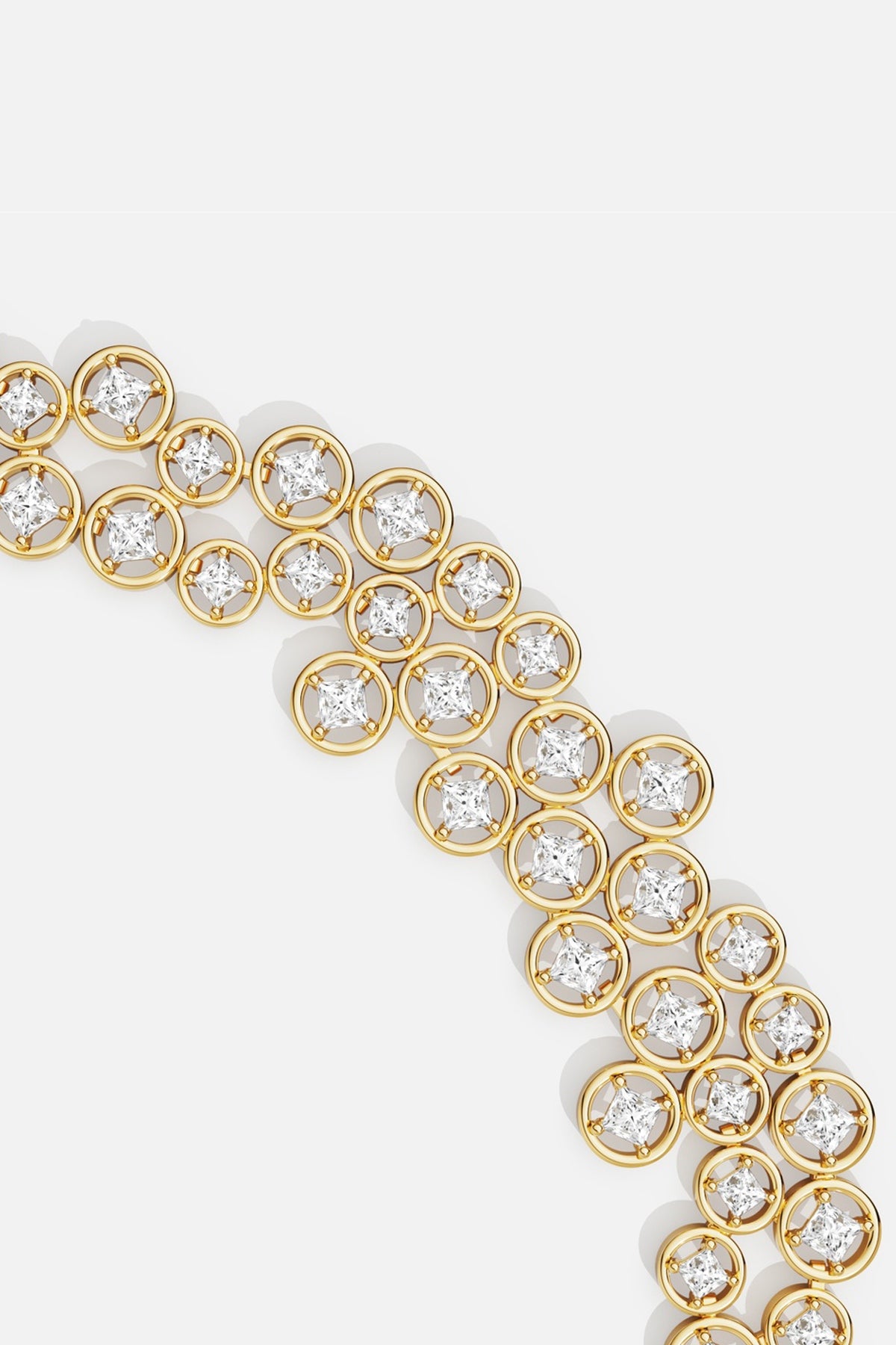 APM Monaco bracelet in golden color, radiant circles aligned in quiet brilliance.