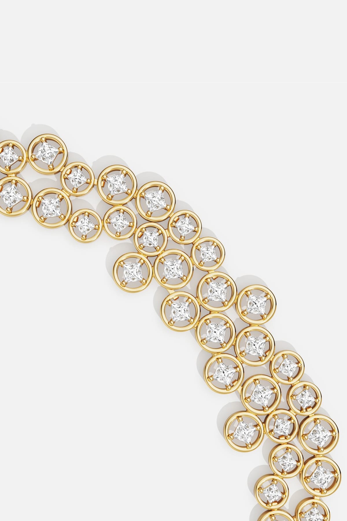 APM Monaco bracelet in golden color, radiant circles aligned in quiet brilliance.