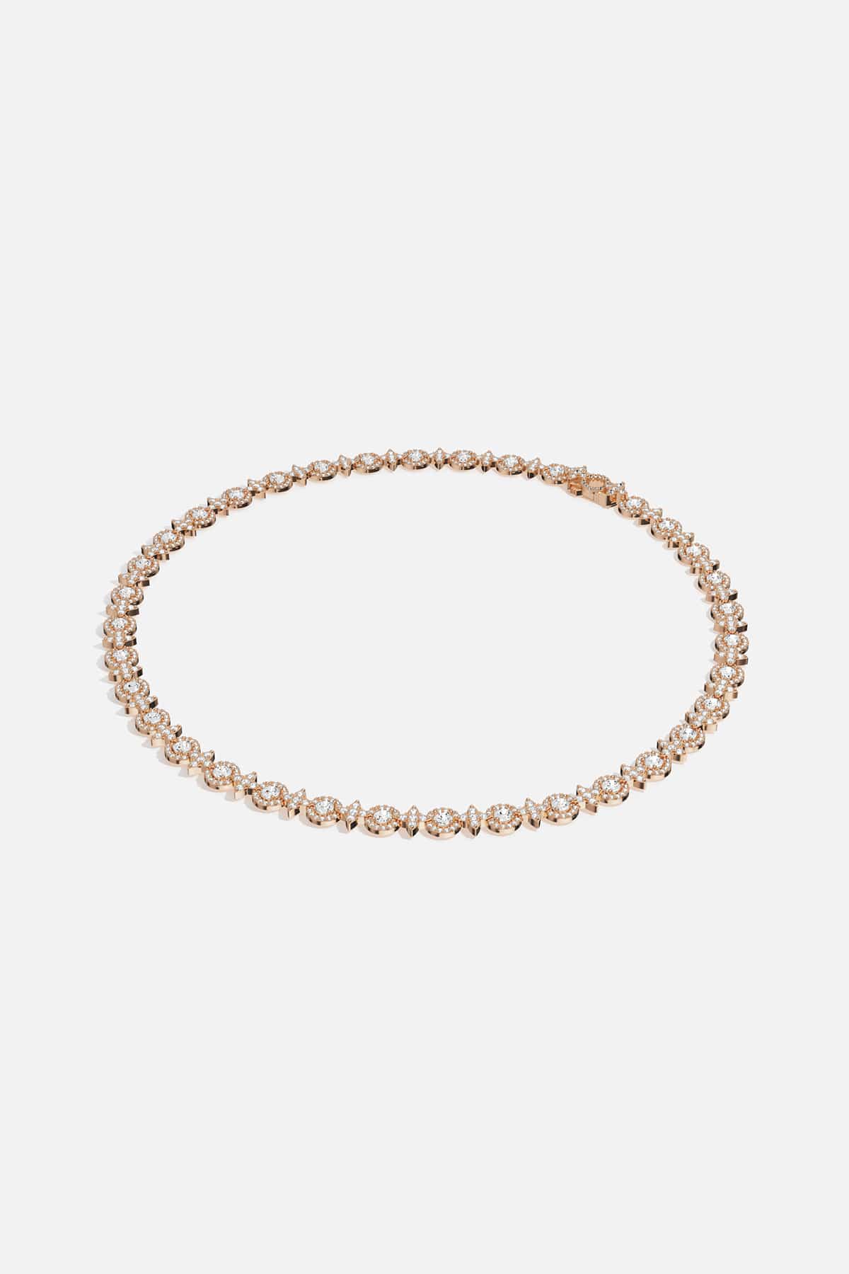 APM Monaco necklace in rose gold rhodium finish, a shimmering line of quiet elegance.