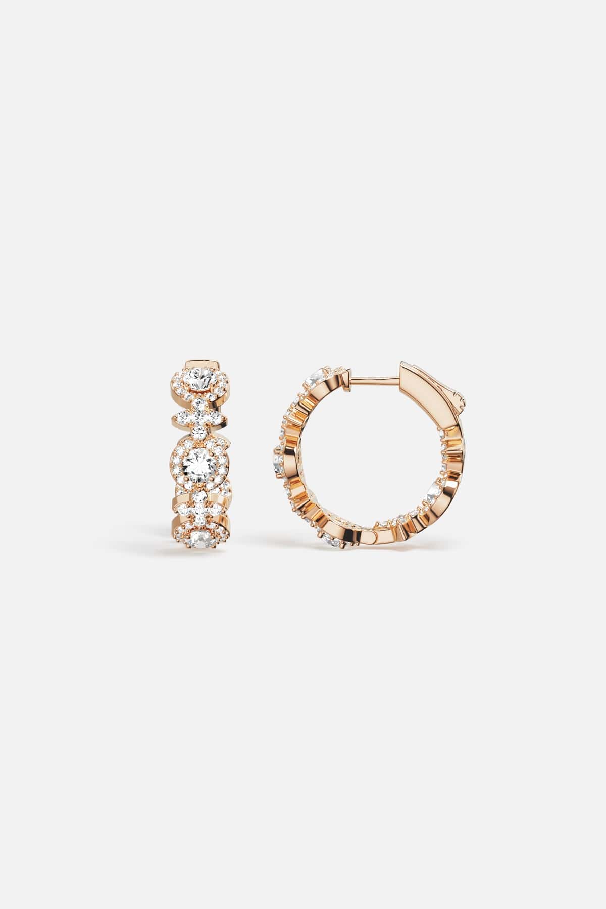 APM Hoop Earrings in rhodium finish, a radiant whisper of everyday elegance.