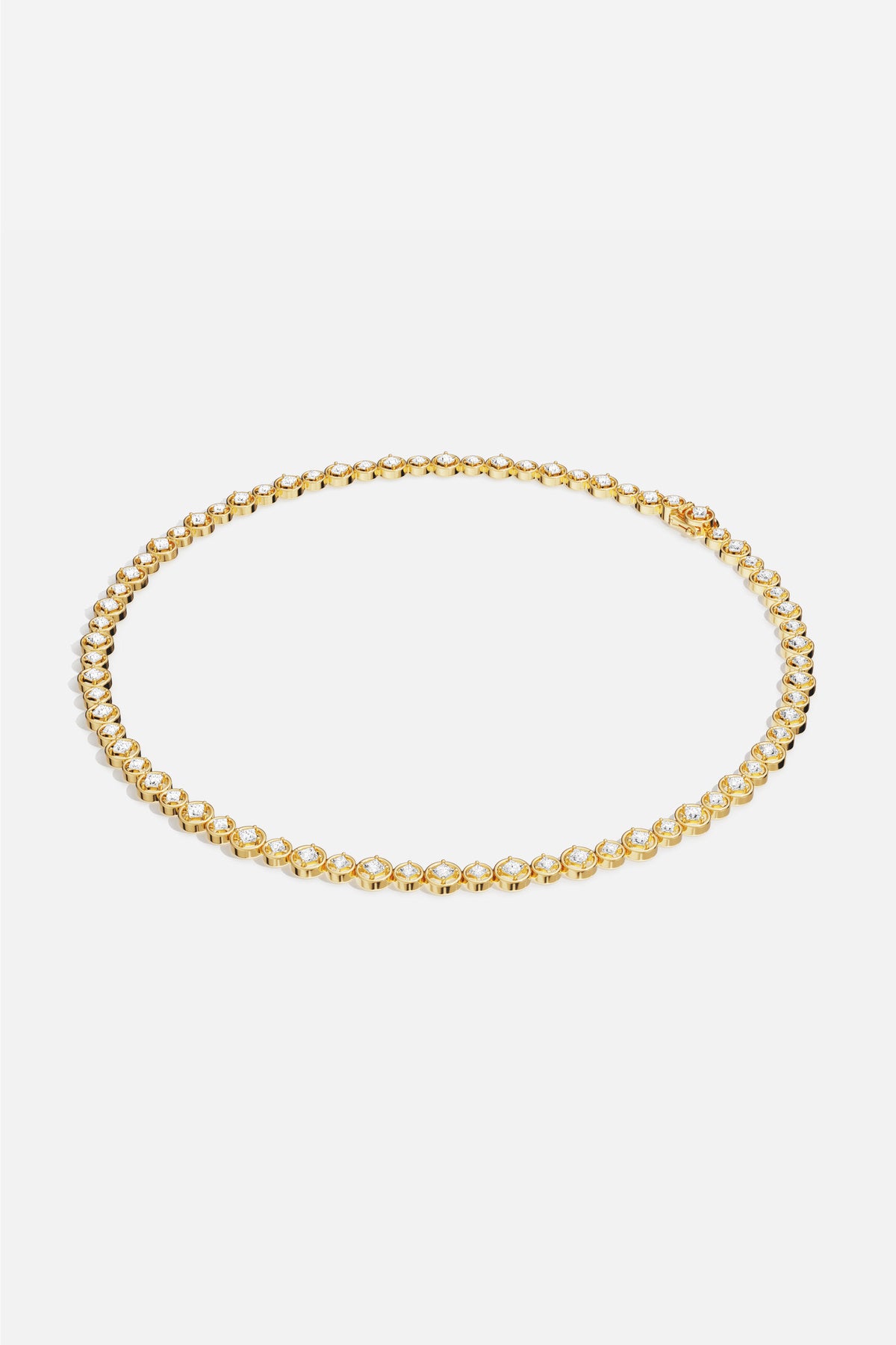 APM Necklace in golden hues, radiant sparkle for effortlessly timeless allure.
