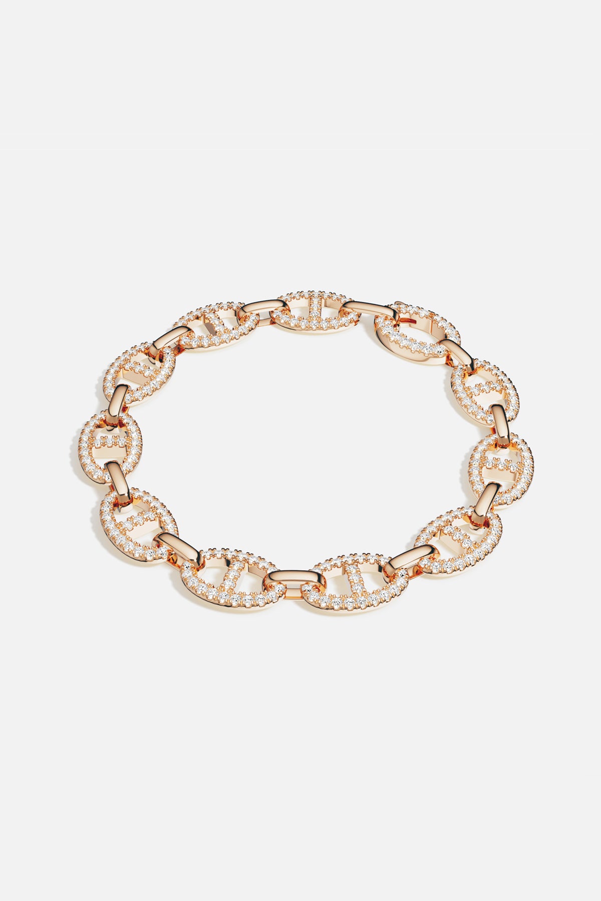 APM Bracelet in rose gold rhodium finish, bold links shimmering with quiet confidence.