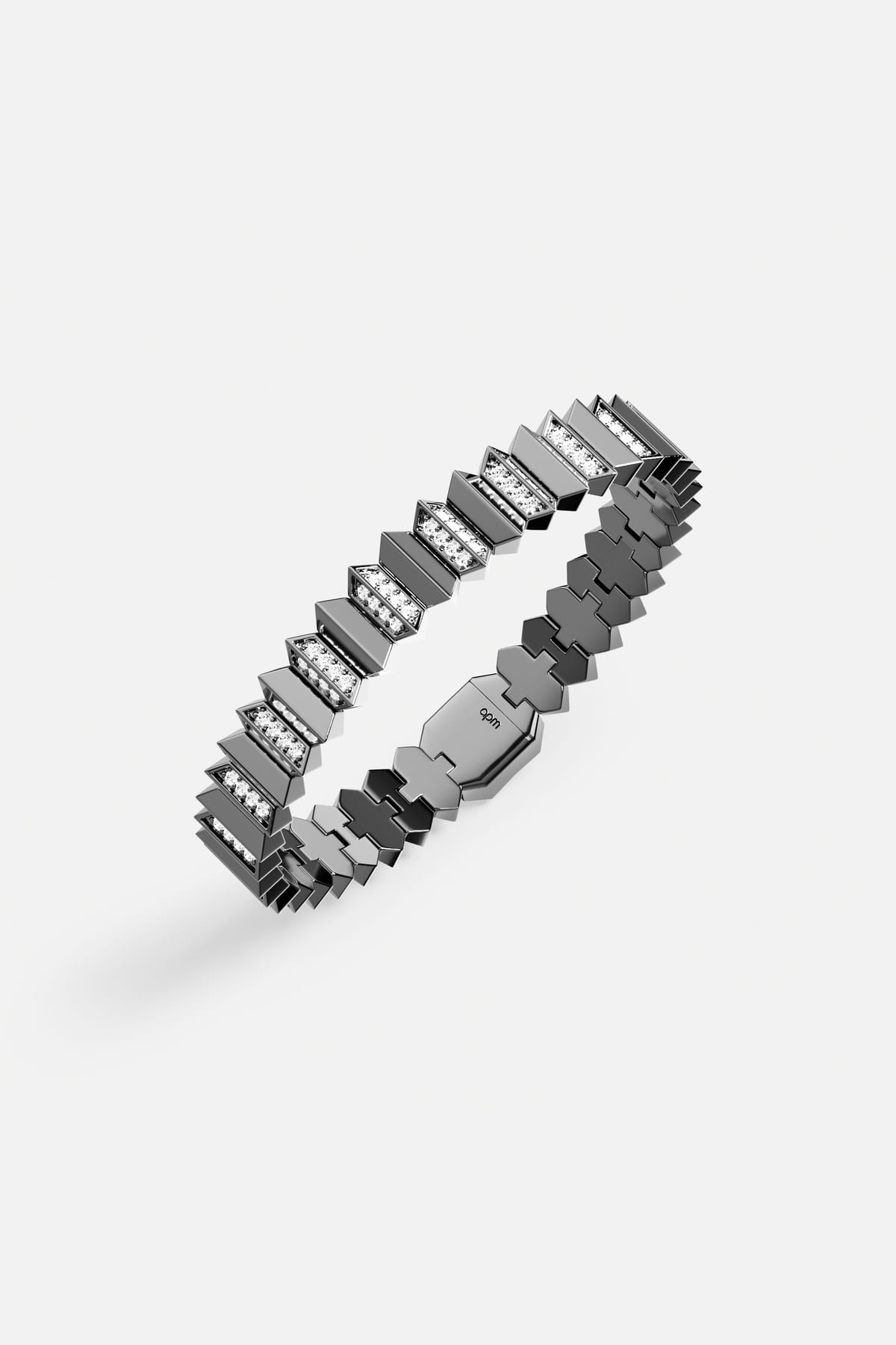 APM Bracelet in dark rhodium finish, sharp architectural edge with a modern pulse.