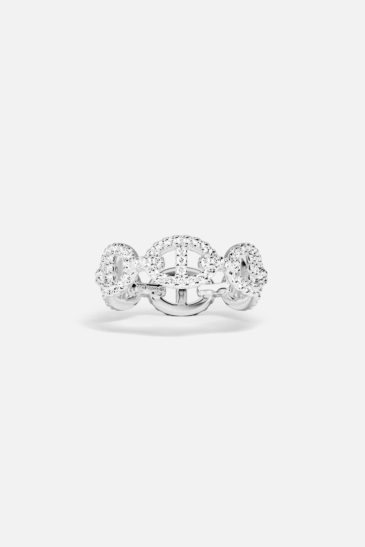 APM MONACO yacht club ring in silver on a white background