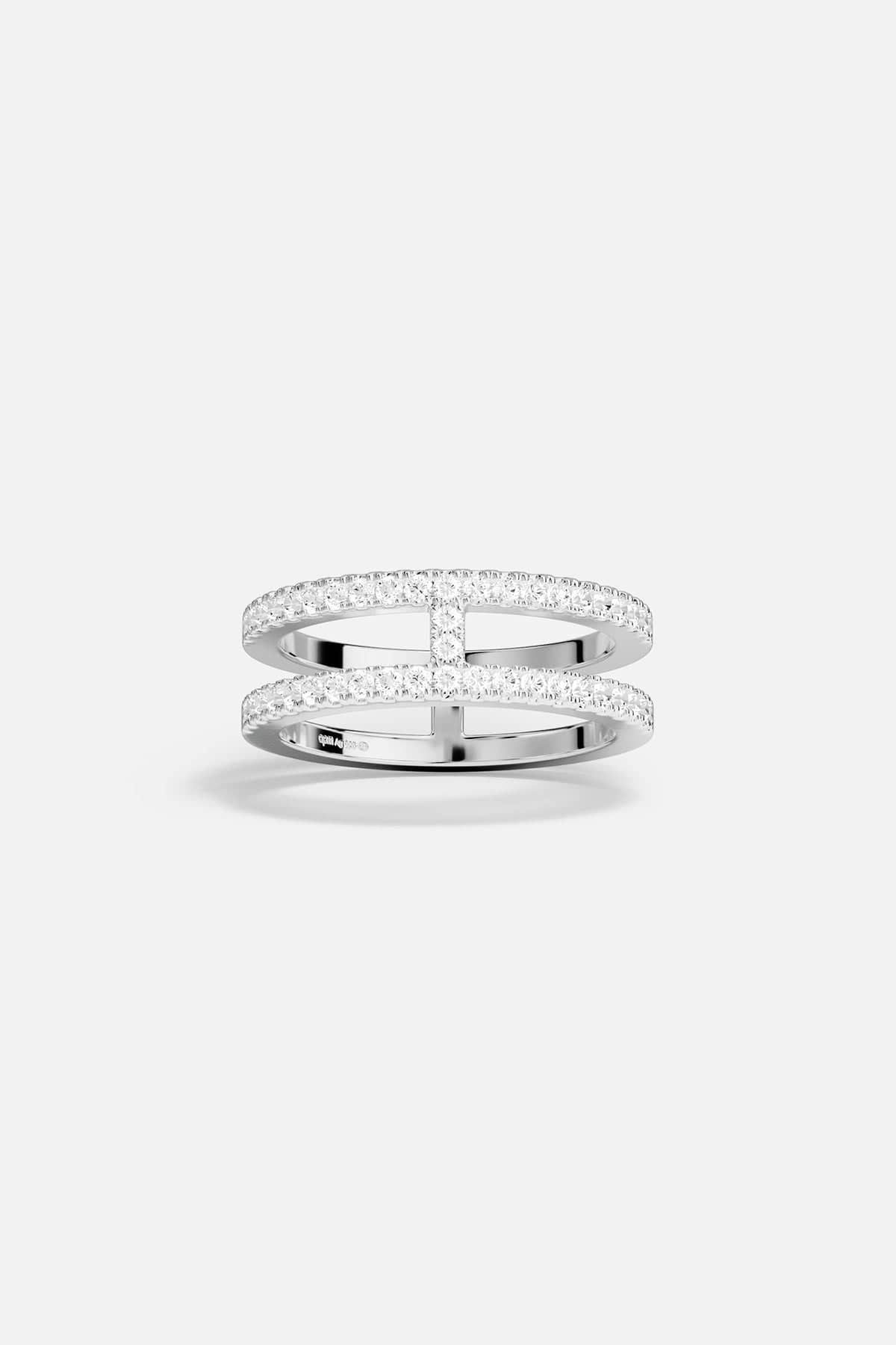 apm MONACO パールリング Double line Pavé Ring | APM Monaco