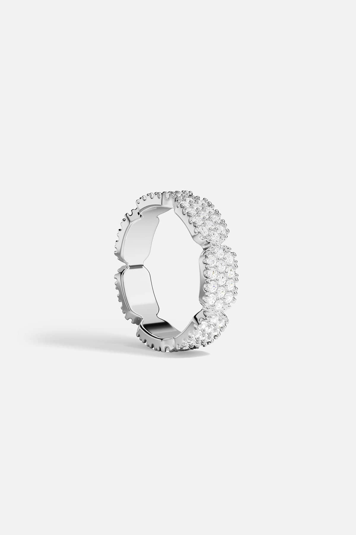 APM MONACO paved white ring with full stones