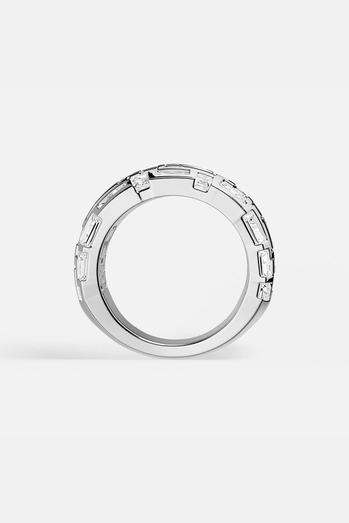 APM MONACO chunky ring in silver on a white background