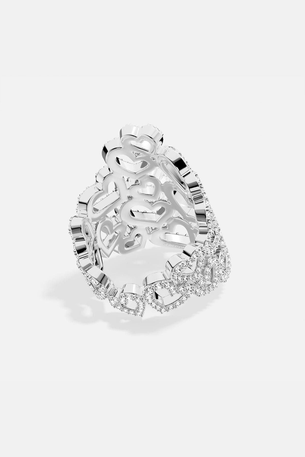 APM MONACO heart-shaped silver earring on a white background