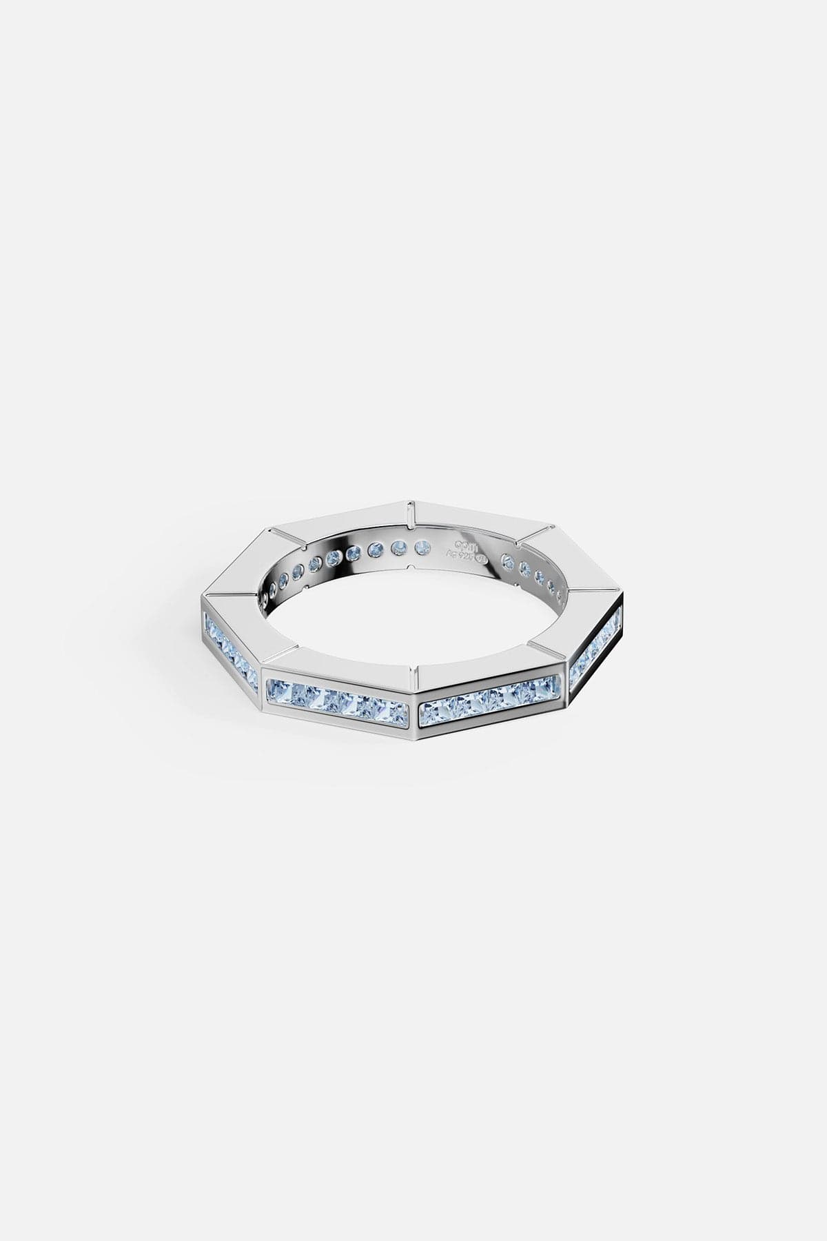 Aqua Geometric Pavé Ring - APM Monaco