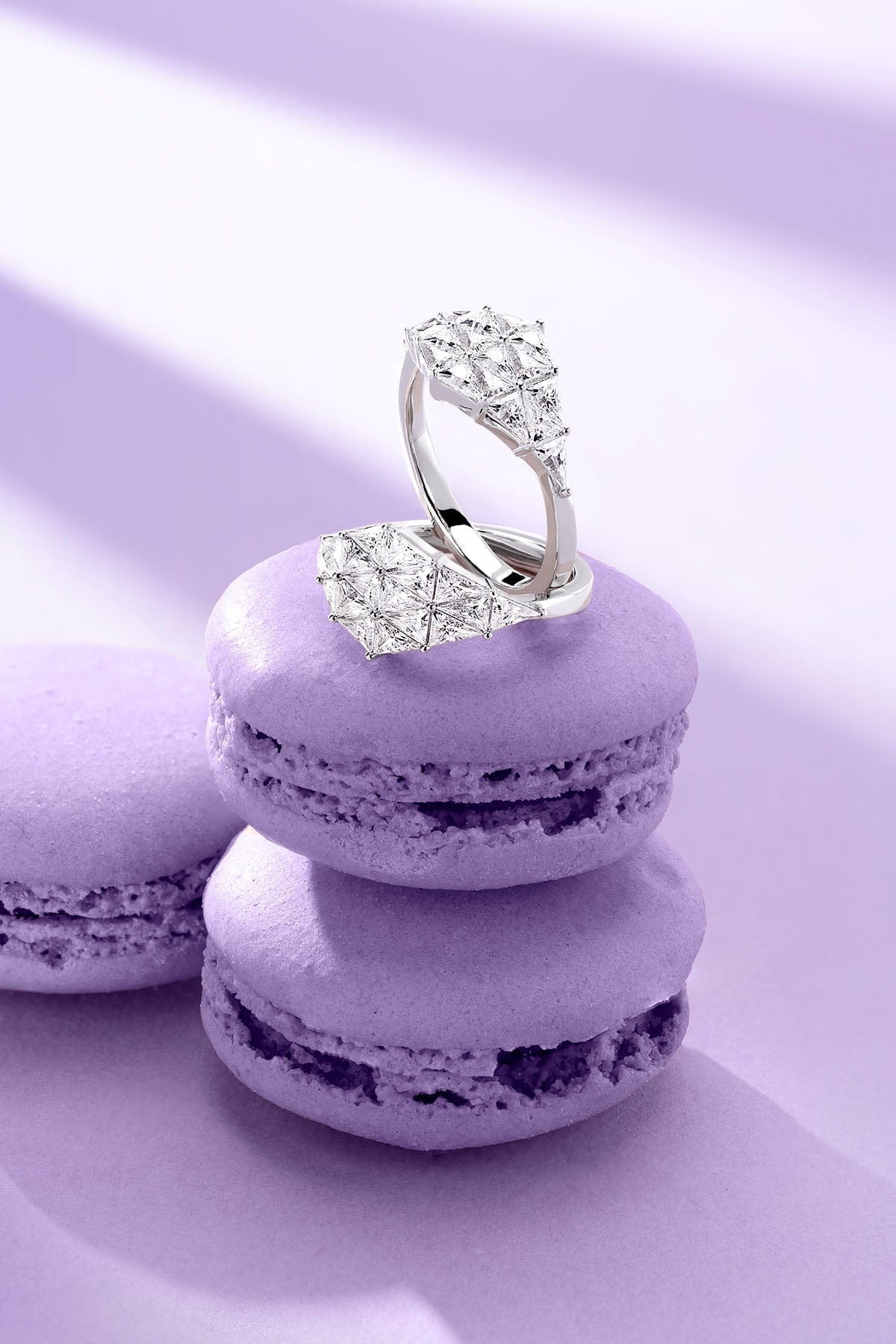 Art Deco Ring on a purple background