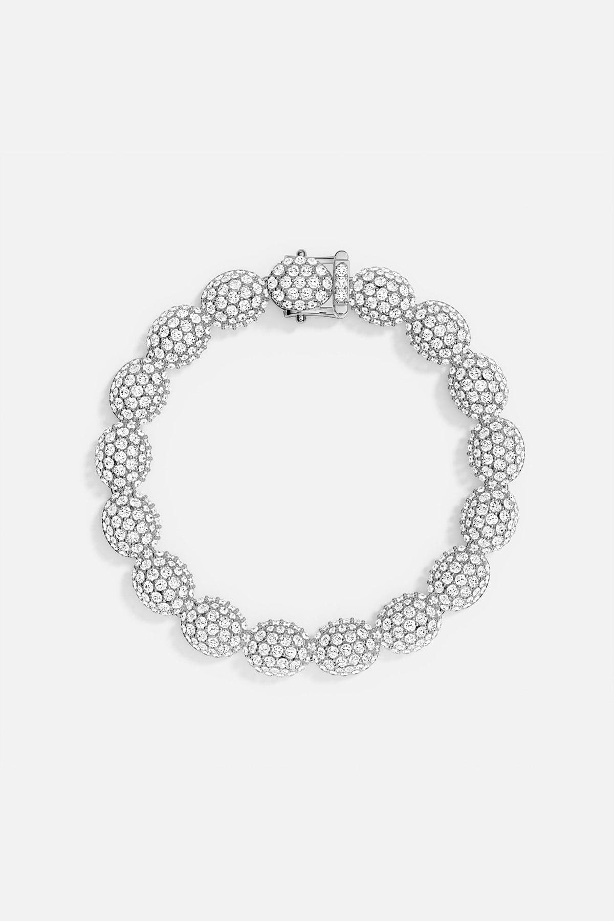 APM MONACO pave bracelet in silver on a white background