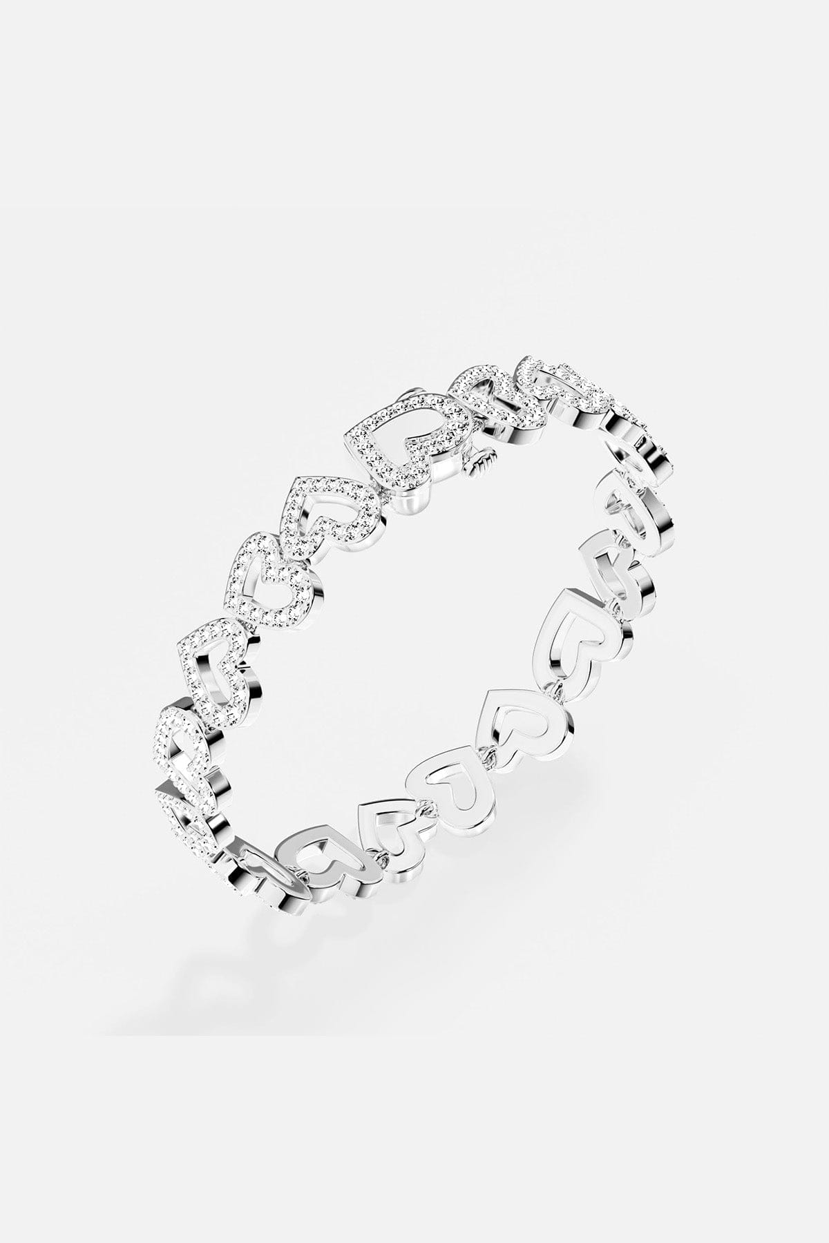 APM MONACO silver bracelet with heart-shaped design on a white background