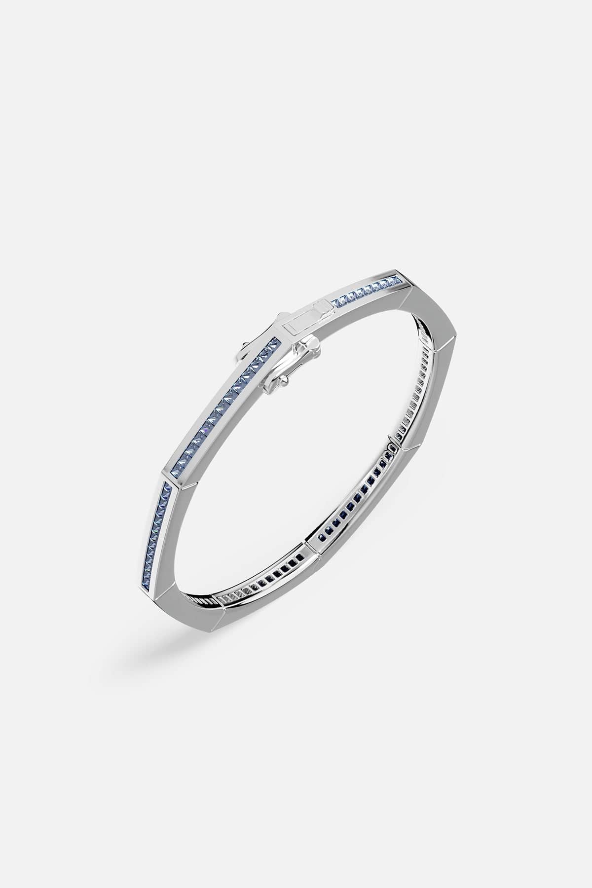 Blue Geometric Pavé Bangle - APM Monaco