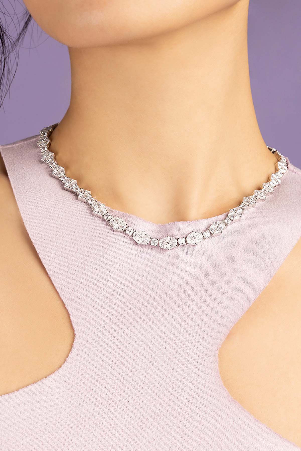 APM Monaco Art Deco Pavé Choker