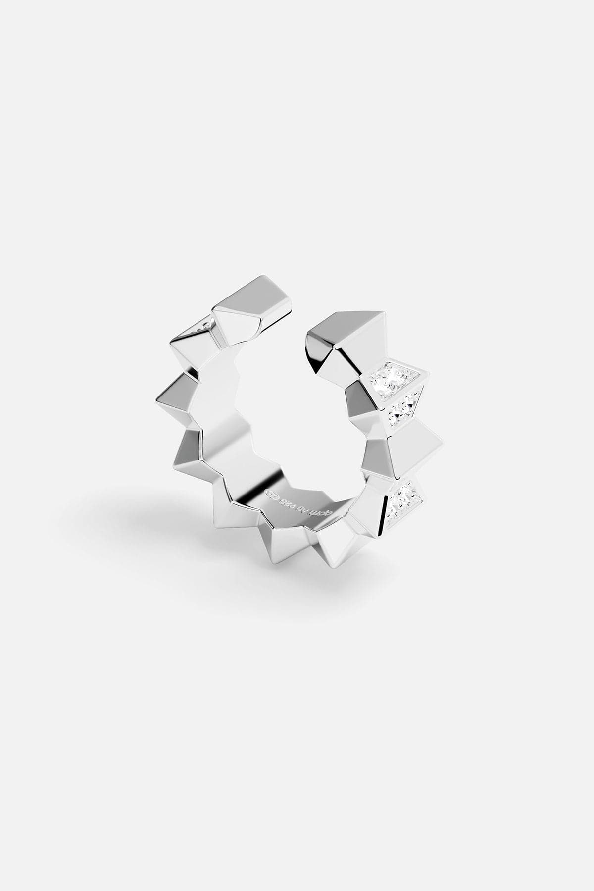 Ear cuff with a geometric design on a white background