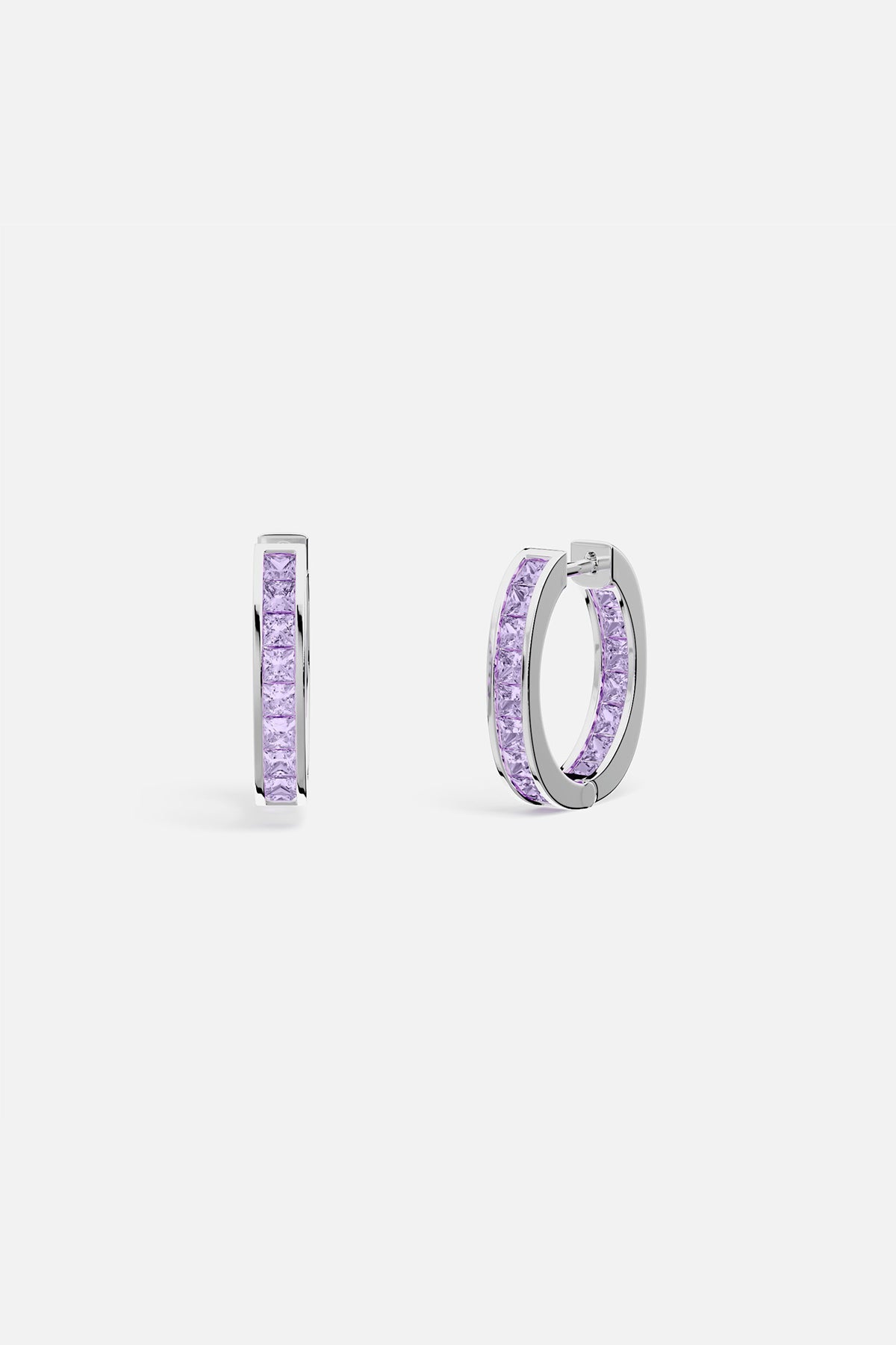 APM Monaco Lilac Lumière Pavé Hoop Earrings