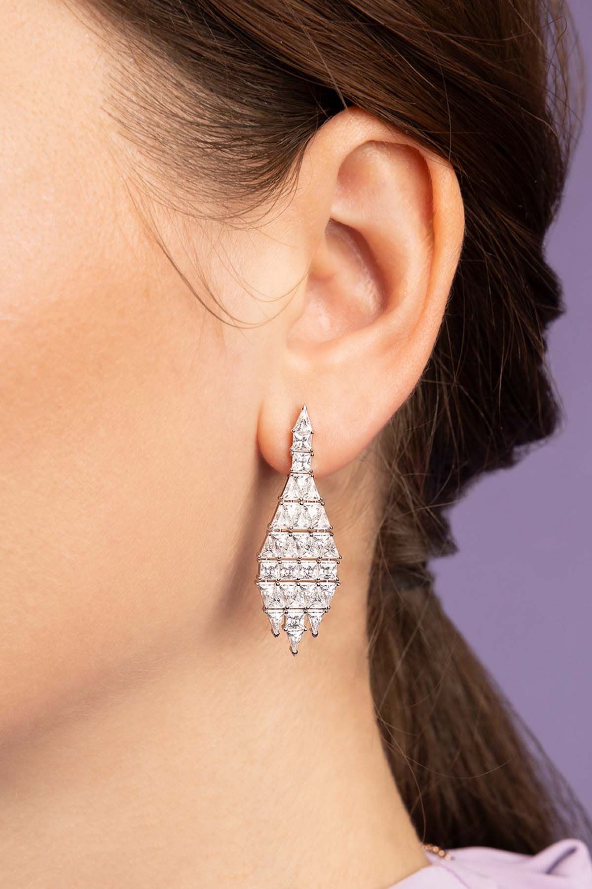 APM Monaco Art Deco Drop Earrings