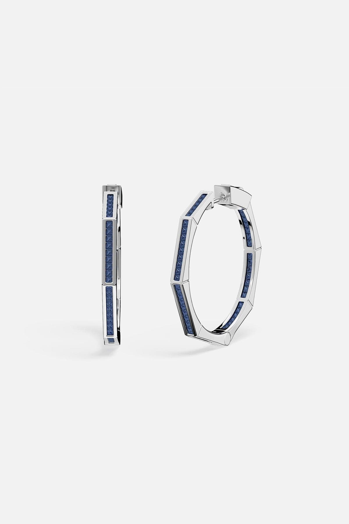 Blue Geometric Hoop Earrings - APM Monaco