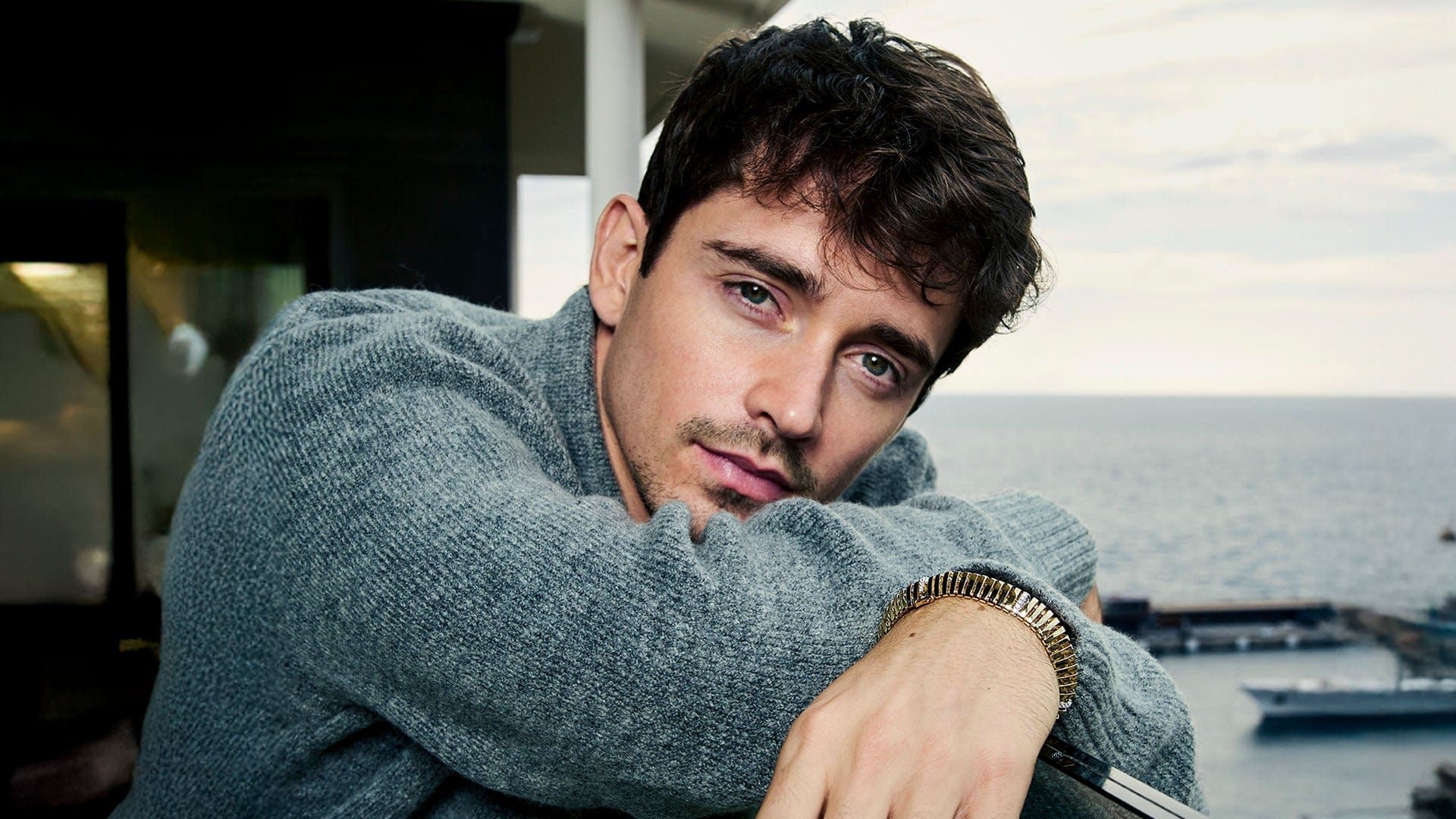 APM Monaco x Charles Leclerc wearing Rayon de soleil gold bracelet