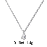 Solitaire Pear Diamond Necklace (0.19ct)