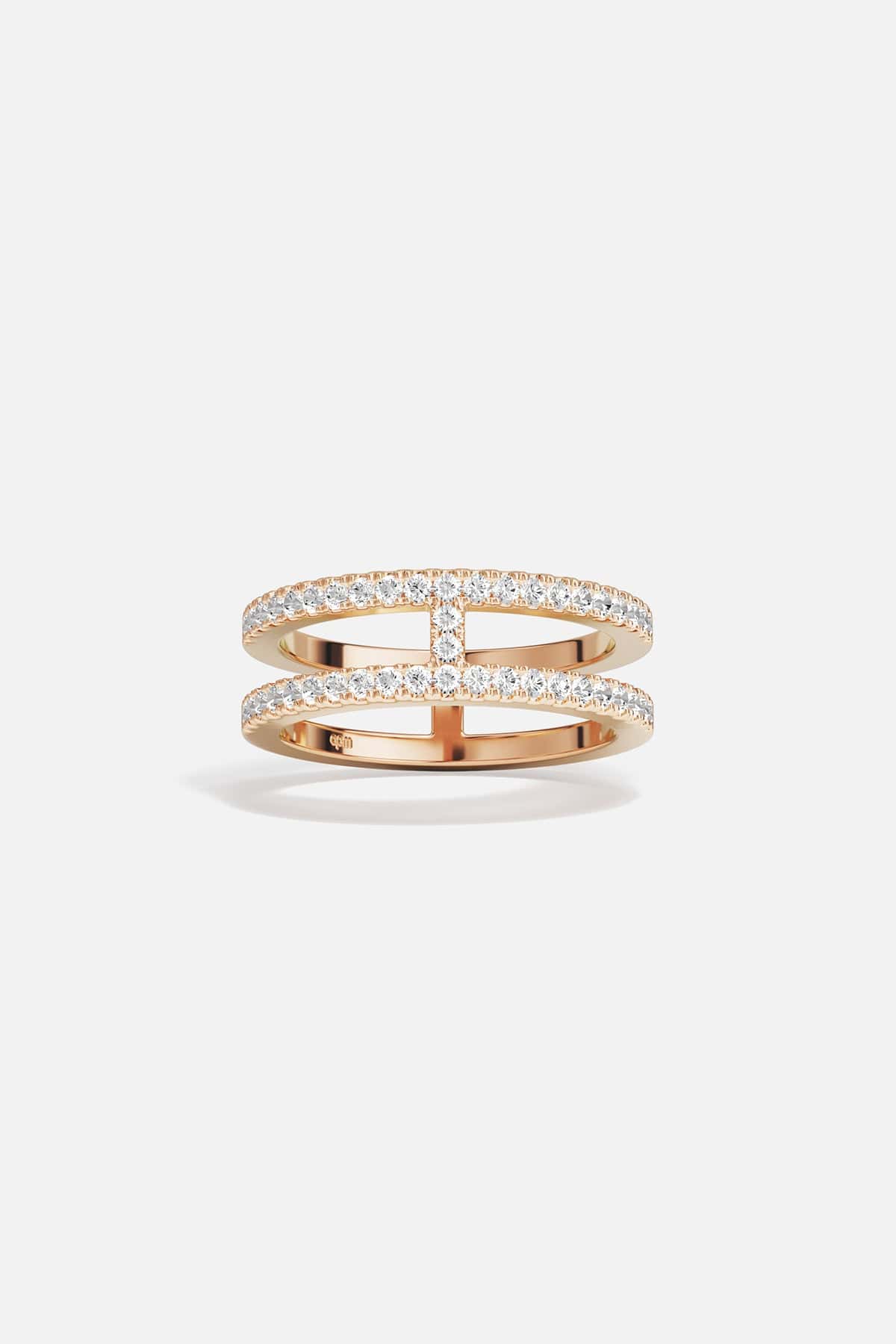 APM MONACO パール リング ローズゴールド 指輪 52 Double line Pavé Ring | APM Monaco