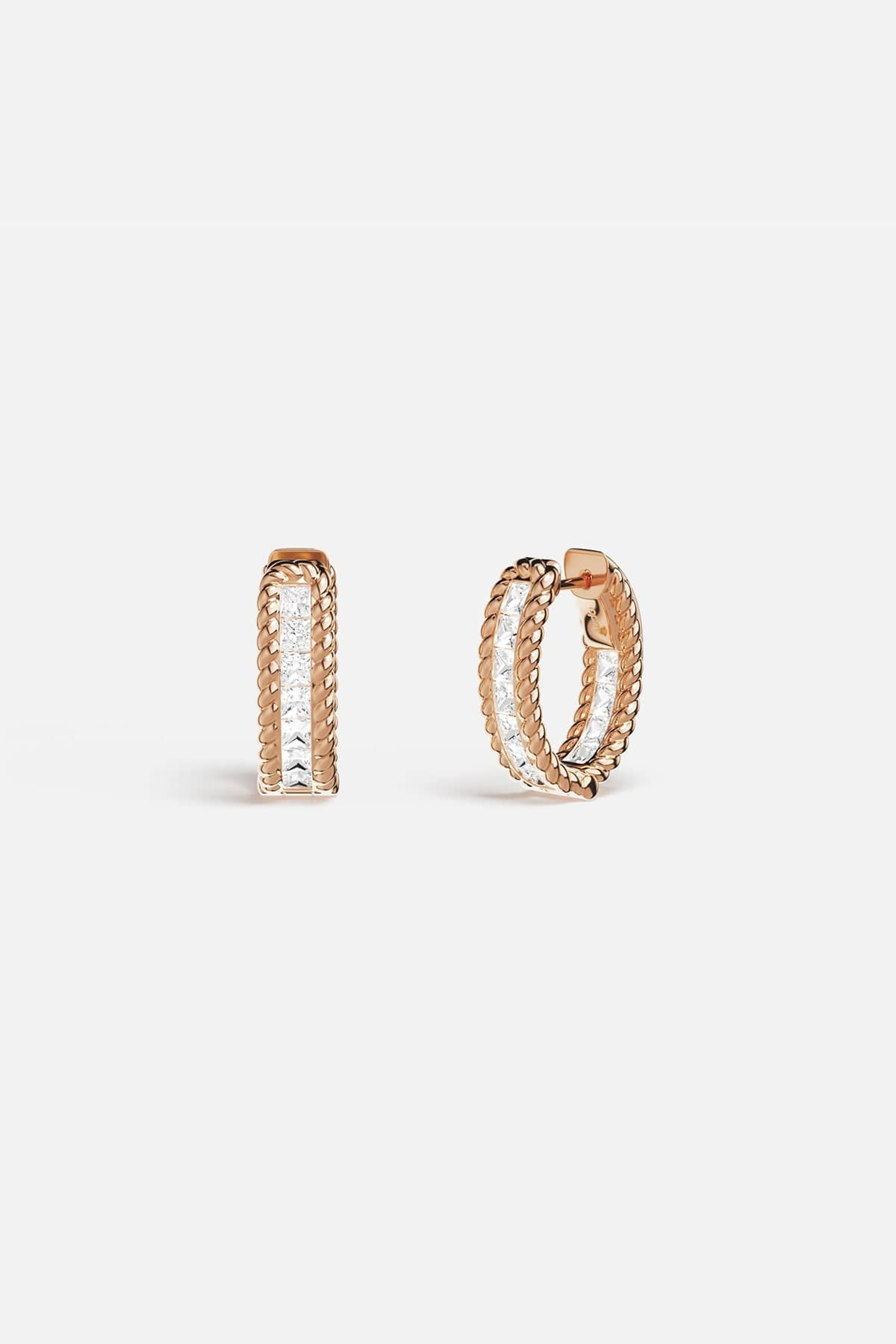 APM Monaco Torsade Pavé Hoop Earrings