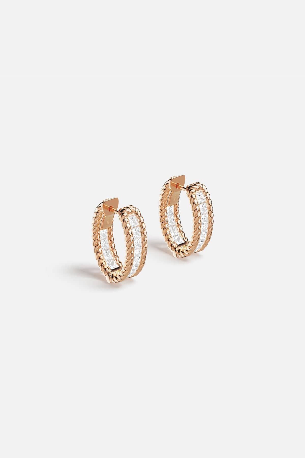 APM Monaco Torsade Pavé Hoop Earrings