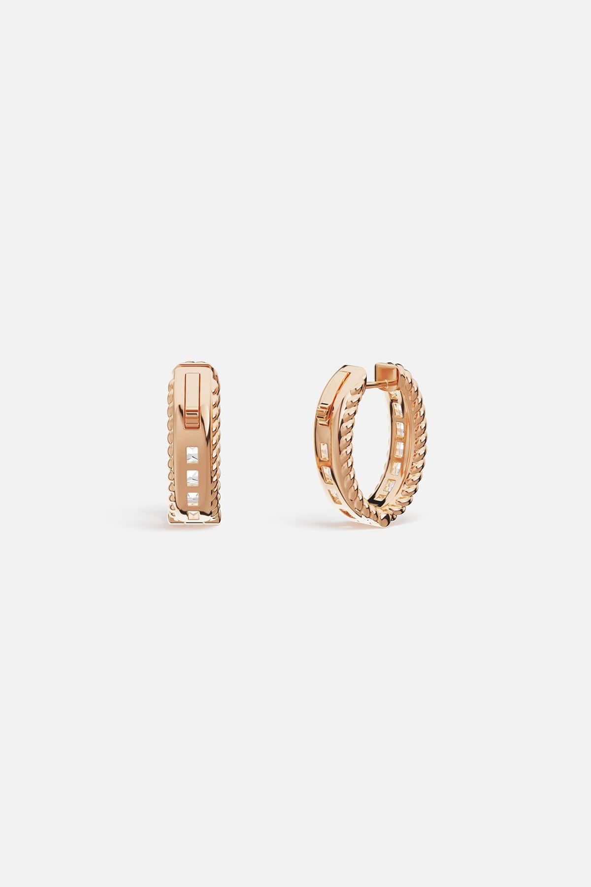 APM Monaco Torsade Pavé Hoop Earrings