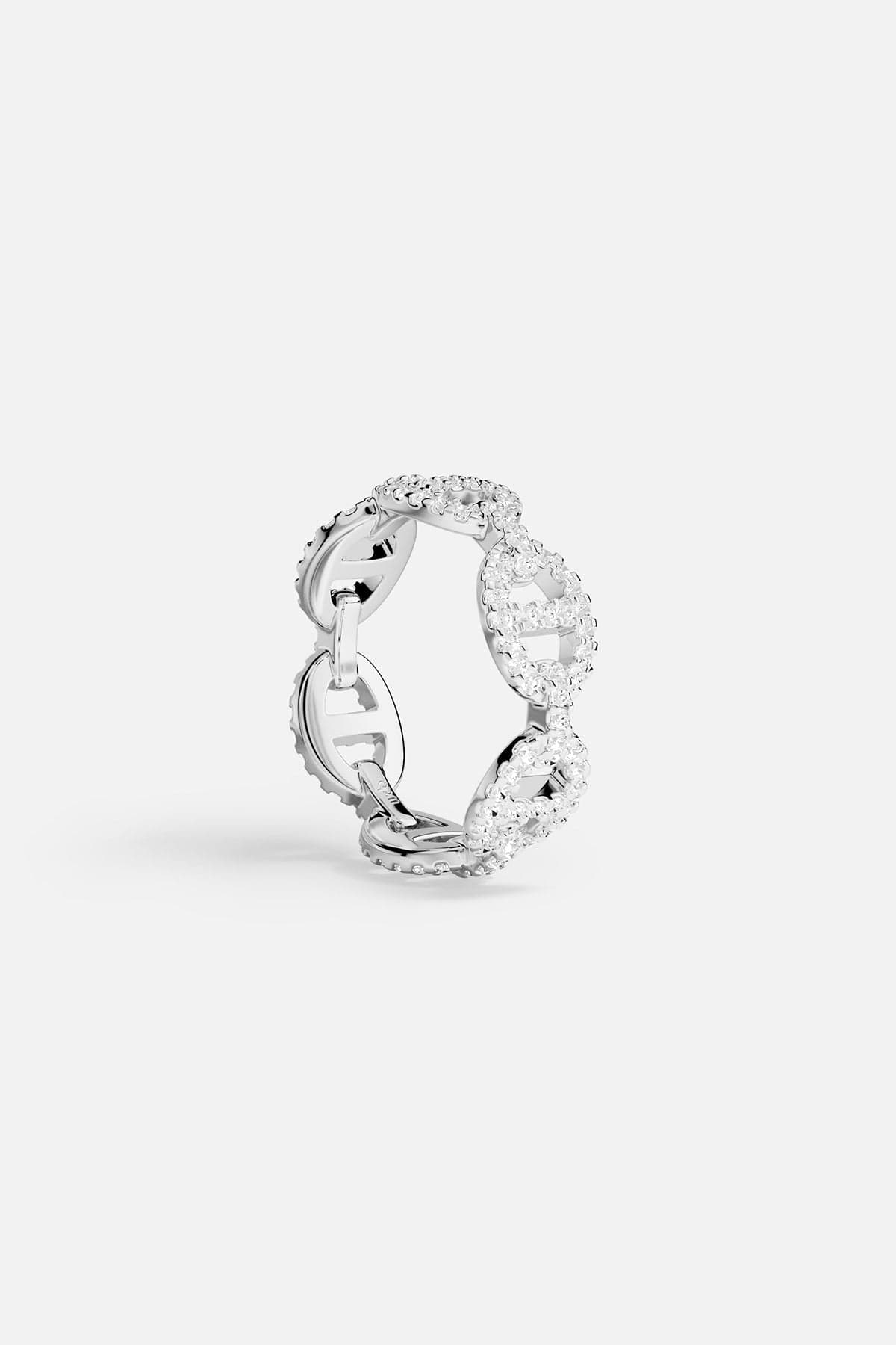 APM MONACO yacht club ring in silver on a white background
