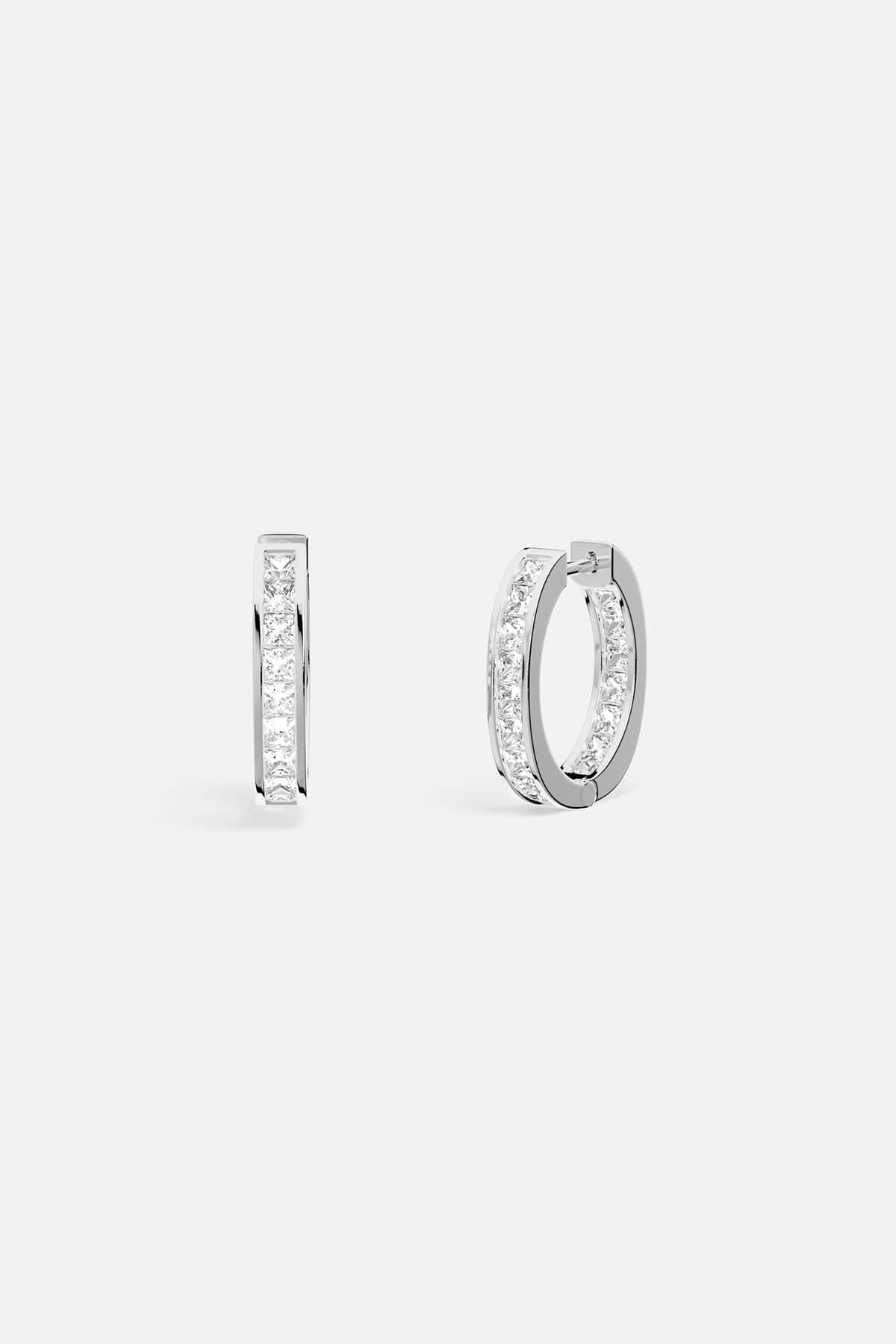 Lumière Hoop Earrings in silver tone - APM Monaco