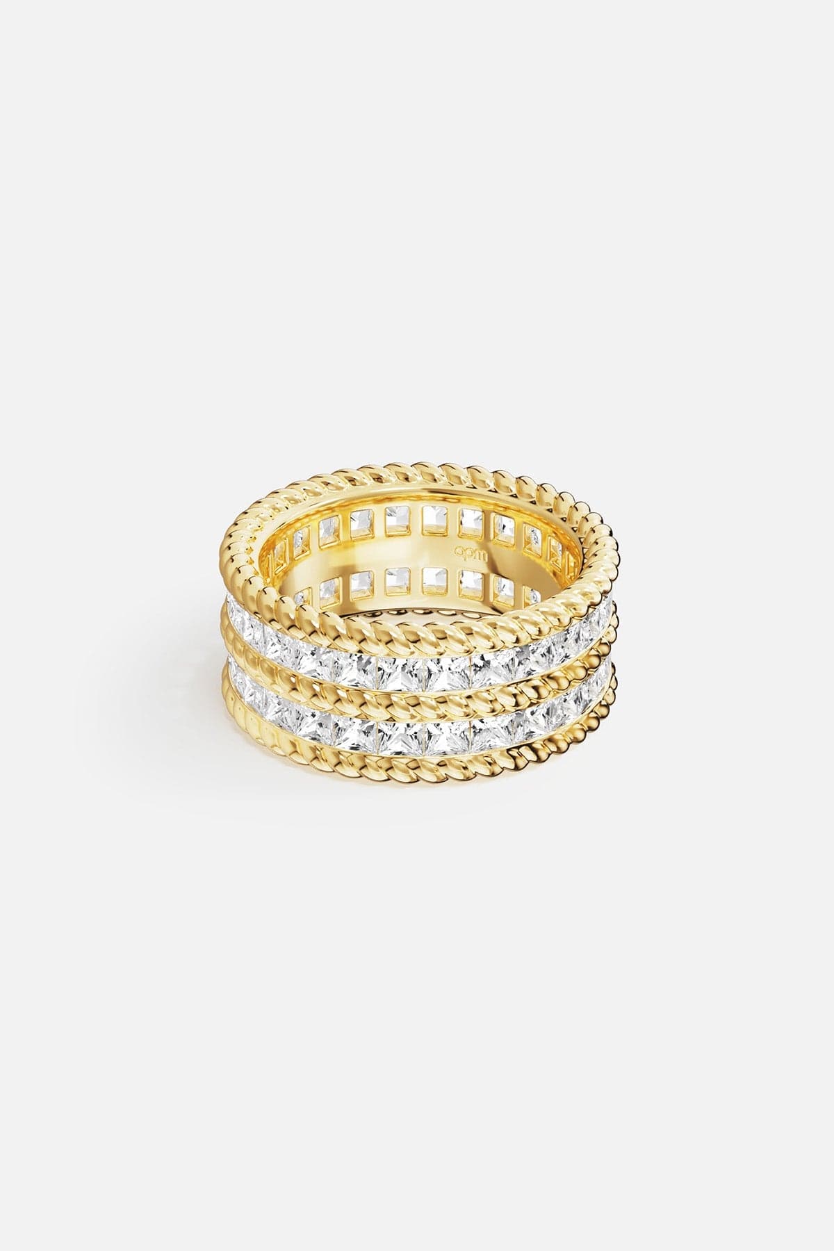 Torsade Double Line Statement Pavé Ring - APM Monaco
