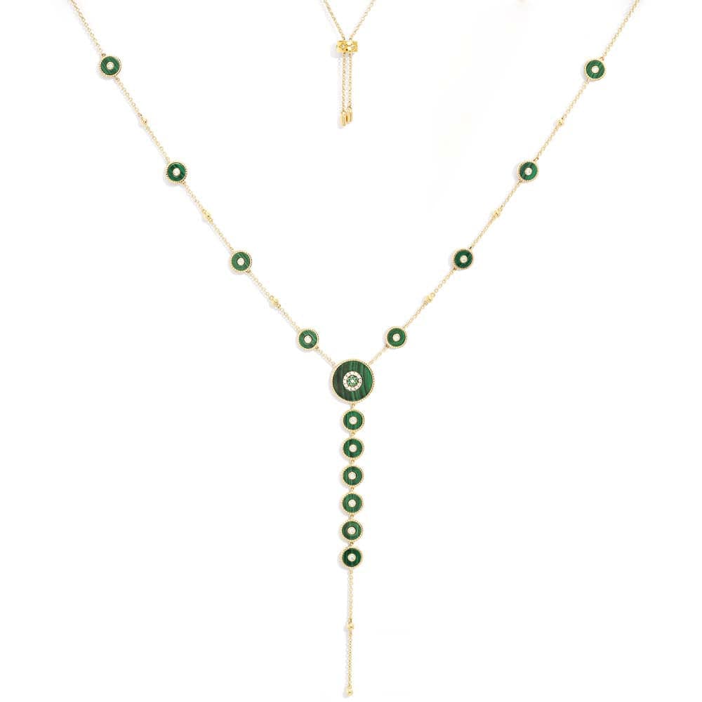 Malachite Y-Drop Adjustable Necklace | APM Monaco