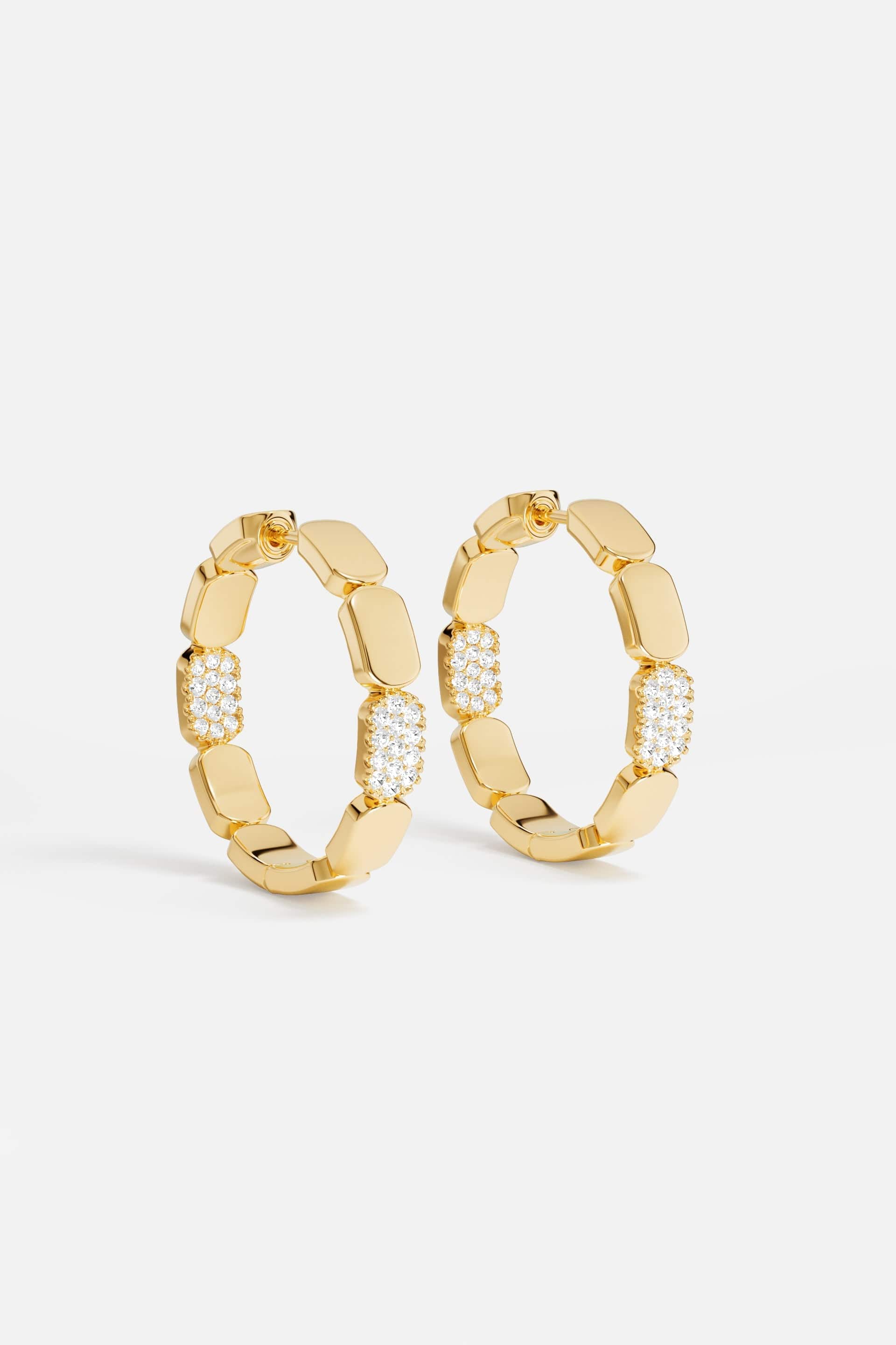Dainty Gold Hoop Earrings Small APM Monaco - Main Image
