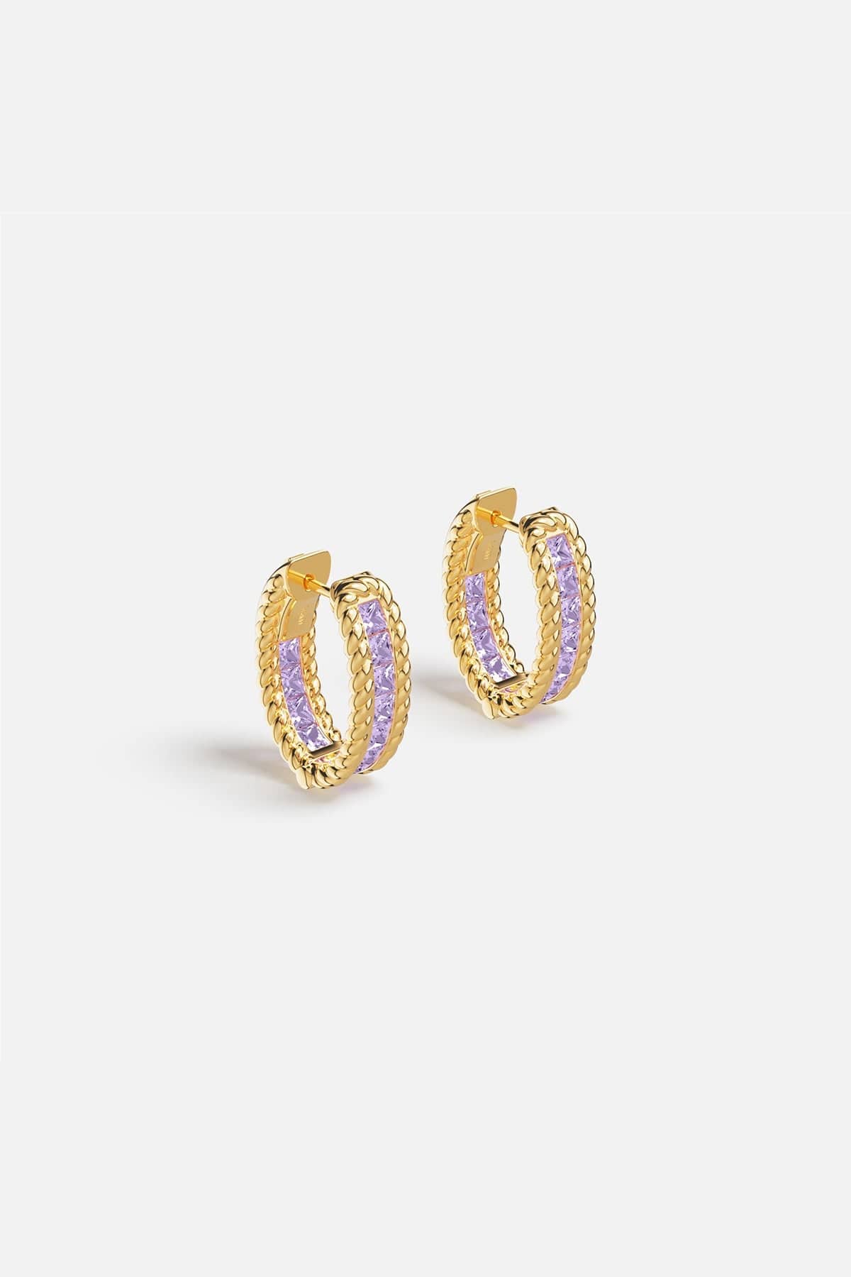 Torsade Lavande Hoop Earrings - APM Monaco