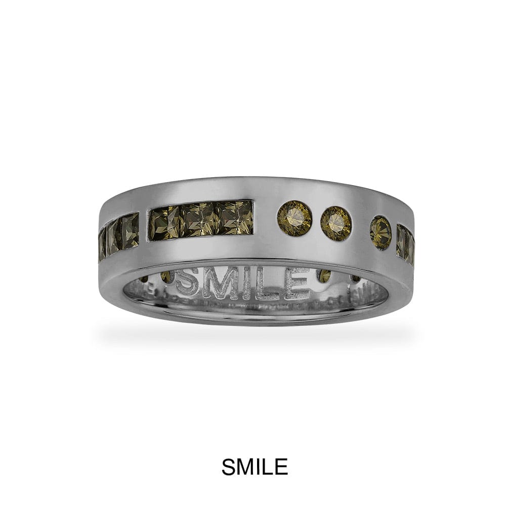 Khaki Smile Morse Code Ring APM Monaco