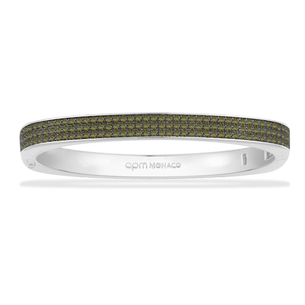 Chunky Khaki Bangle - Silver | APM Monaco