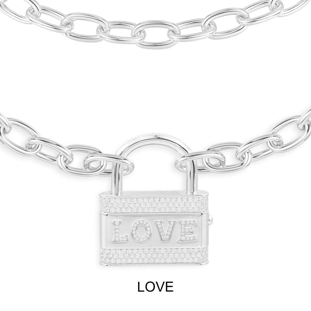 APM Monaco embellished Love Lock necklace - Silver, £377.00